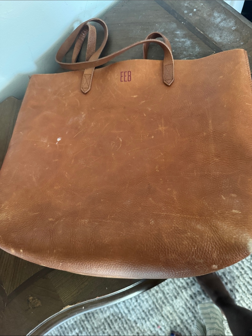 Wilsons Leather Tan Leather Tote with Dual Top Straps